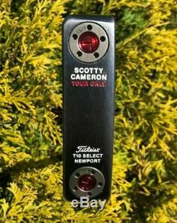 Scotty Cameron Circle T Tour Black Newport Button Back Terrylium T10 Putter