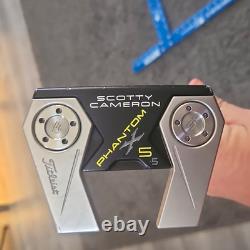 Scotty Cameron Phantom X 5.5 Mallet Putter RH Black/Silver with Yellow Headcover