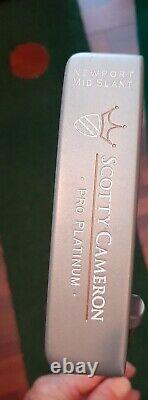 Scotty Cameron Pro Platinum Newport Mid Slant Putter RH 35 1/4 Mint Condition