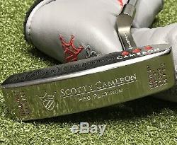 Scotty Cameron Pro Platinum Newport Mil-Spec 34 Putter with Matching Cover #2256