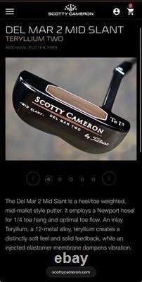 Scotty Cameron TeI3 Teryllium Del Mar Two II 1998 Putter 35