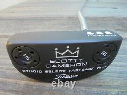Titleist Scotty Cameron Studio Select FastBack # 1 Black Putter Golf Club Right